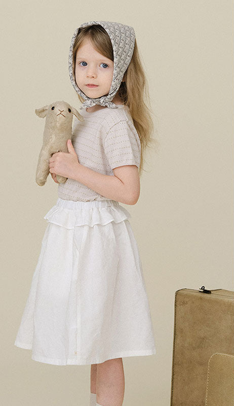 Toddler Girls 2-Piece Outfit Set Short Sleeve Knit Top & A-Line Skirt Cotton Kids Summer Clothing