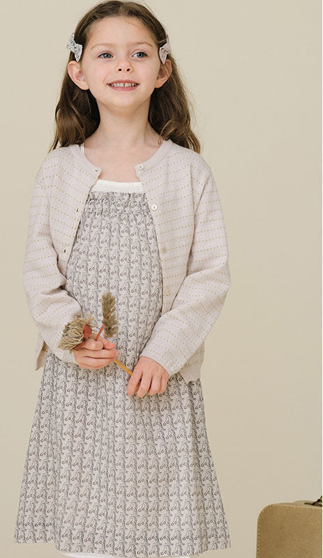 Toddler Girls Long Sleeve Cardigan Sweater Round Neck Button Down Knit Cotton Kids Fall Outerwear