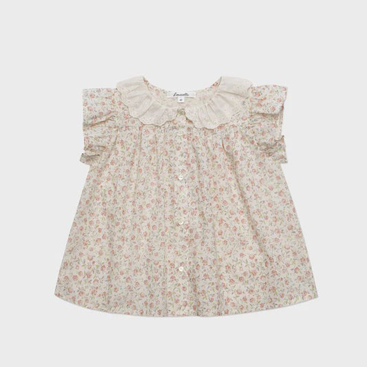 Toddler Girls 2-Piece Outfit Set Sleeveless Ruffle Floral Top & Bubble Shorts Cotton Kids Summer Clothing