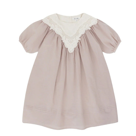 Girls Cotton Flutter Sleeve Dress with Ruffle Back