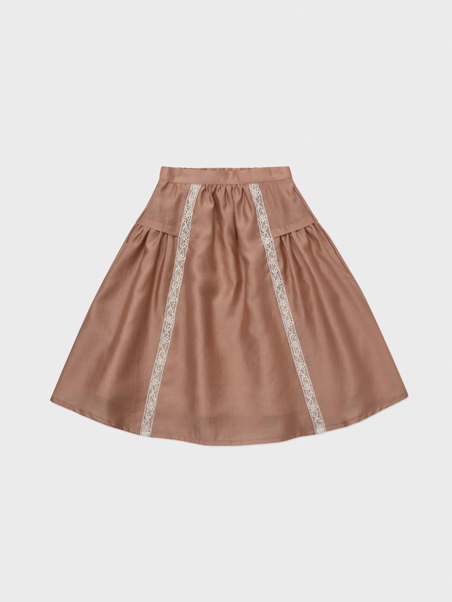 Toddler Girls 2-Piece Outfit Set Puff Sleeve Button Down Top & Pleated Skirt Cotton Summer Clothing